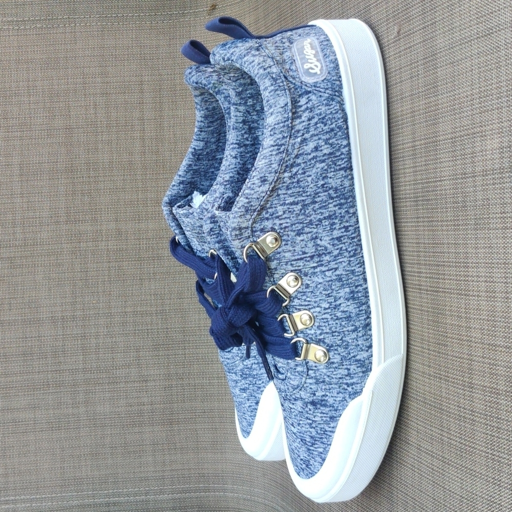 Sugar Shoes Fallon NavyJersey Canvas SneakerColor Blue/white/NavySize 10… - Picture 2 of 8